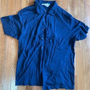 Perry Ellis Deep Blue Casual Button Down Shirt